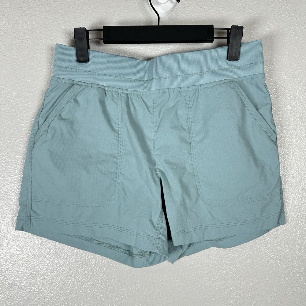 Title Nine Clamberista 4" Shorts Womens Sz 4 Hiking Light Blue Pockets Gorpcore